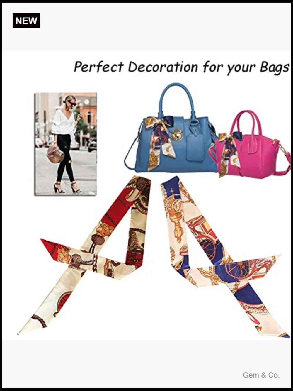 Silky Fashion Scarf Multipack Neck Hair Band Bag Accessory Women's Gift